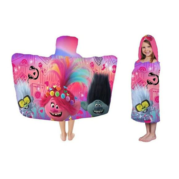 Trolls World Tour Bath & Pool Towel Sets | Hooded Towel - Picture 4 of 9